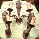 Drei Kerzenlampen Wandlampen Lampen Wandleuchten Messing Barocker Stil