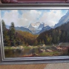 Ölgemälde mit Gebirgsotiv