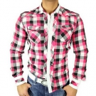 616 GOLDEN HORN KARO DESIGNER PARTY CLUB HEMD ROSA NEU!