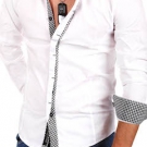 CARISMA Hemd Slim Fit Longsleeve Poloshirt Schwarz/Weiß T-Shirt Karo NEU