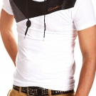 ReRock T-Shirt High Neck Poloshirt Clubwear Grau/Weiß/Schwarz Kurzarm Hemd NEU