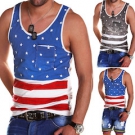 G.B.D. Fashion Tank Top T-Shirt Ärmellos Vintage USA Flag Schwarz/Rot/Blau NEU