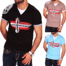 GEOGRAPHICAL NORWAY Shoulder V-NECK HEMD POLO T-SHIRT S-XXXL 6FARBEN C247