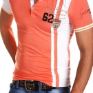 CIPO & BAXX Poloshirt Flight Kurzarm Hemd T-Shirt Colour-Block Rot/Weiß/Navy NEU