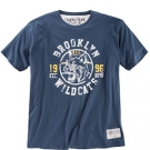 Football Wildcats Print T-Shirt große Größen von KITARO in Blau bis 8XL