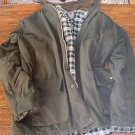 Englische Herrenjacke grün Baumwolle warm gefüttert Gr.XXL