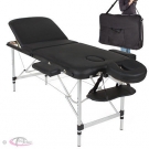 Mobile Alu Massageliege Massagetisch Massagebank 3 Zonen schwarz + Tasche
