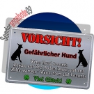 METALL SCHILD 19 x 12,5cm Sprüche Spruch Blech Vorsicht! Gefährlicher Hund
