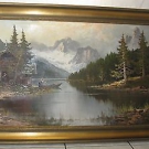 Ölgemälde Dachstein am Gosausee von Gustav Weiss signiert GUWE