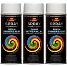 3 Lackspray Sprühfarbe Reinweiss Weiss Weiß Glanz RAL 9010 Felgenspray 400ml