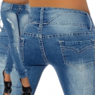 G596 Damen Jeans Hose Hüfthose Damenjeans Hüftjeans Röhrenjeans Röhrenhose Röhre