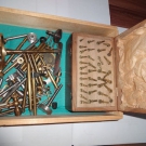 Box of Watch makers lathe / Drehbank toos and parts