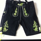 Knackige Lederhose, Trachtenlederhose, Miesbacher Stickerei Schwarz Gr. 52 NEU