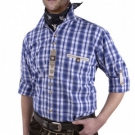 Karo-Trachtenhemd Marineblau