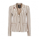 SOCCX BLACK 2-Knopf-Blazer mit Blockstreifenmuster Damen Blazer Beige NEU