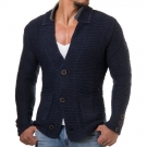 Carisma 7207 Strickjacke Cardigan Grob Strick Pullover Pulli Marine Blau Patches