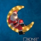 Konstsmide Fensterbild Weihnachtsmann im Mond 20 klare Birnen