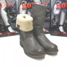 MonShoe D02 Damenstiefelette Grau aus echtem Leder Gr 37