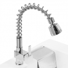 VENKON - Einhebel Spültischarmatur Küchen Armatur Wasserhahn mit herausziehbarer Handbrause - Verchromtes Messing - 37 x 26 x 6 cm