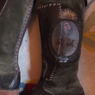 Stiefel von La Martina Gr.36 dunkelgrün-braun Leder/Wildleder