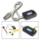 USB 2.0 für IDE/SATA 2.5 + 3.5 + 5.25 Konverter Adapter
