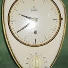  Junghans-Keramik-Kuechenuhr 1950 mit Mechanisches Kurzzeitwecker