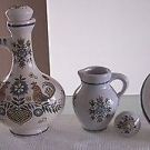 Ulmer Keramik 2 Krüge 0,7 l mit Korkverschluss+Teller+ kleiner Krug+Verschluss