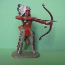 Elastolin Hausser Indianer mit Bogen echt schießend BV II, 7 cm