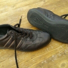 Schwarze ECCO Tech Leder Schnür Sneaker Größe 45