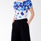 Shirt aus Jersey und Seidenhabutai mit Druckmotiv