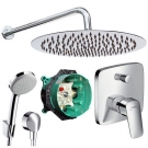 Unterputz Duschsystem mit Kopfbrause 300 mm Ø, Croma 100, iBox, Hansgrohe Logis