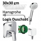 Hansgrohe Logis Unterputz Duscharmatur Set ibox Armatur Duschteller 30x30 cm