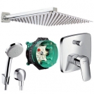 Unterputz Duschsystem mit Kopfbrause 300 x 300, Croma 100, iBox, Hansgrohe Logis