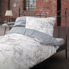 Zeitgeist Mako-Satinbettwäsche 135x200 cm, weiß/silber