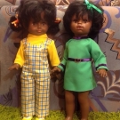 2x Schildkrötpuppen Schildkröt Alte Schwarze Puppen Mamastimme Antik Vintage