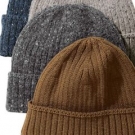 Gerippte Strickmütze aus meliertem Garn