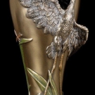 Jugendstil Vase mit Reiher - Art Nouveau Veronese Fischreiher Deko