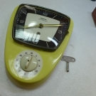 Kultige Dugena Schwebegang Porzellan Küchenuhr, 26 cm, Werk läuft