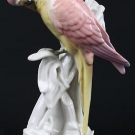 ENS Porzellan Figur pinker Papagei Vogel 6773 Skulptur porcelain sculpture