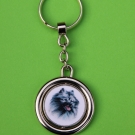 Schlüsselanhänger rotierend Hund - Wolfsspitz/Keeshound [s034] (keychain)