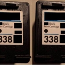 2x 338 XL Refill Patronen Schwarz f HP PSC 1500 1510 1600 1610 2355 2355xi 2600