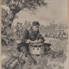 ancienne soie tissée st etienne , soldat au repos par Georges Scott