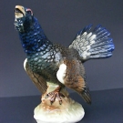 große alte Porzellanfigur Vogel Auerhan old porcelain figur bird Hasseröder Bier