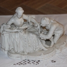 NYMPHENBURG Rokoko Figurengrppe, Höfisches Liebespaar um 1900.