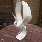 Lorenz Hutschenreuther Kunstabteilung,Kranich/Reiher,Vogel Figur, Höhe ca.46 cm!