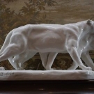 SCHWARZBURGER WERKSTÄTTEN Figur "LEOPARDEN-PAAR" E. Richter 1914, 48 cm Lang TOP