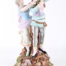 SCHIERHOLZ um 1900 gr Porzellan Blumenpaar Figur Liebespaar "35cm" Skulptur 
