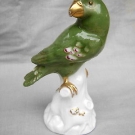 Volkstedt Porzellan - alter grüner Vogel Papagei Sittich - blaue Marke