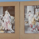 Diana COOMANS RARE PAIRE de SOIE TISSEE COULEURS Signé + NEYRET Fréres TBE