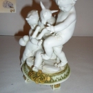 Kindergruppe mit Zicklein Fa. Müller Schwarza Saalbahn um 1900 Modellnummer 7963